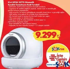 KİWİ PETS KPLB-10770 OTOMATİK KENDİNİ TEMİZLEYEN KEDİ TUVALETİ